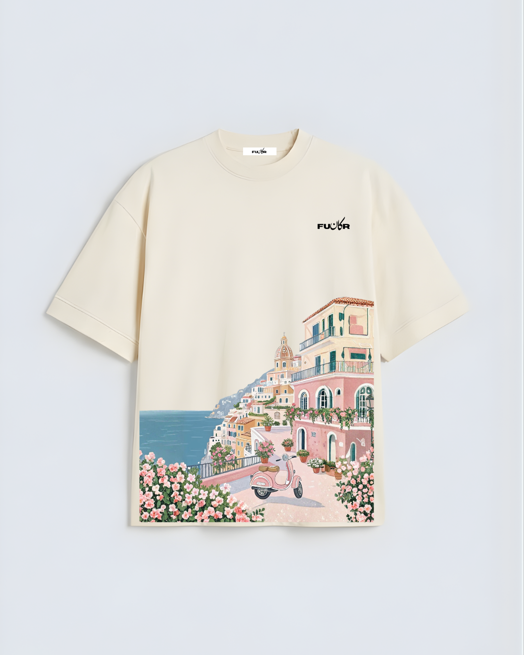 Italian Coastal Village Oversized T-Shirt