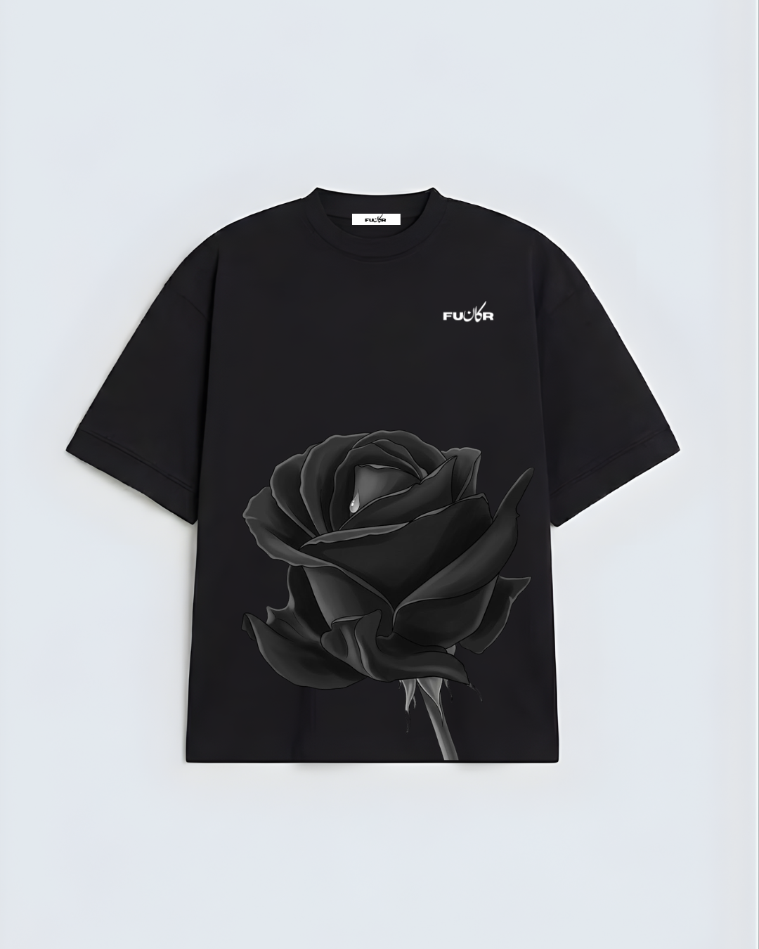 Black Rose Graphic Oversized T-Shirt