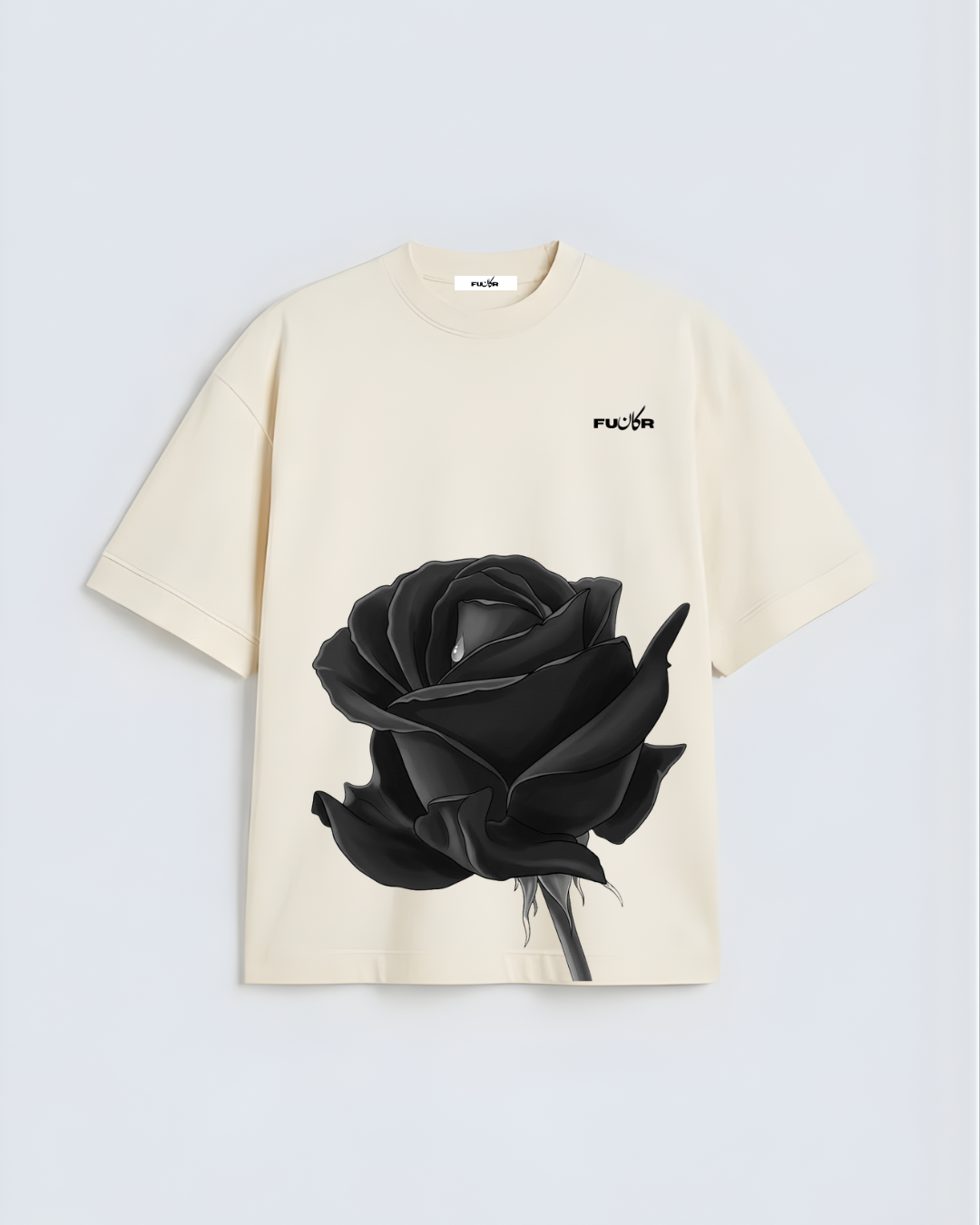 Black Rose Graphic Oversized T-Shirt