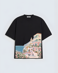 Italian Coastal Village Oversized T-Shirt